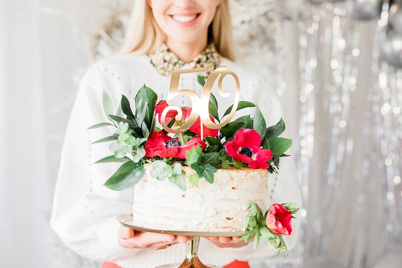 Zápich na dort číslice 50 zlatá